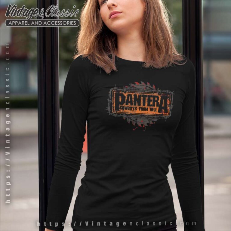Pantera Shirt Album Cowboys From Hell Saw Logo Long Sleeve Tee Pantera Shirt Album Cowboys From Hell Saw Logo Long Sleeve Tee