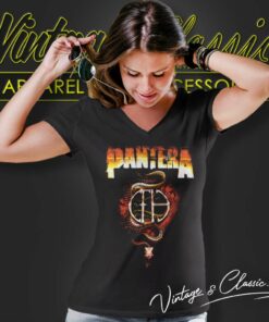 Pantera Snake Skeleton V Neck TShirt