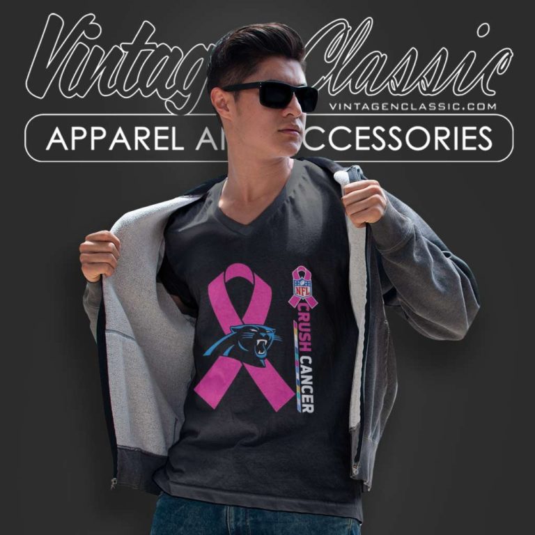 Panthers Nfl Crush Cancer 2023 V Neck TShirt Panthers Nfl Crush Cancer 2023 V Neck TShirt