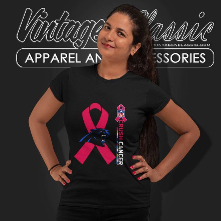 Panthers Nfl Crush Cancer 2023 Women TShirt Panthers Nfl Crush Cancer 2023 Women TShirt