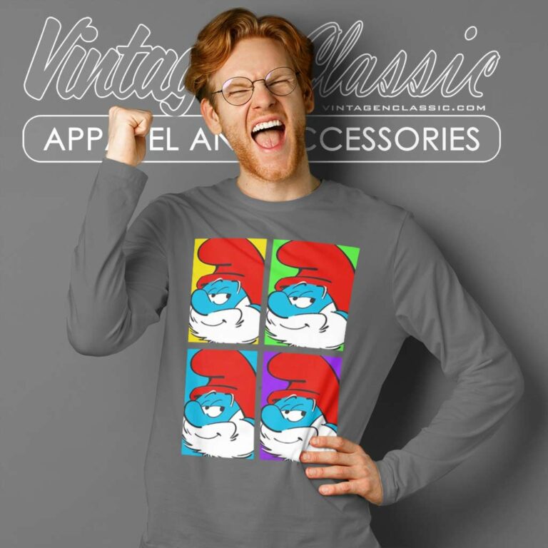 Papa Smurf Pop Art Smurfs Long Sleeve Tee Papa Smurf Pop Art Smurfs Long Sleeve Tee