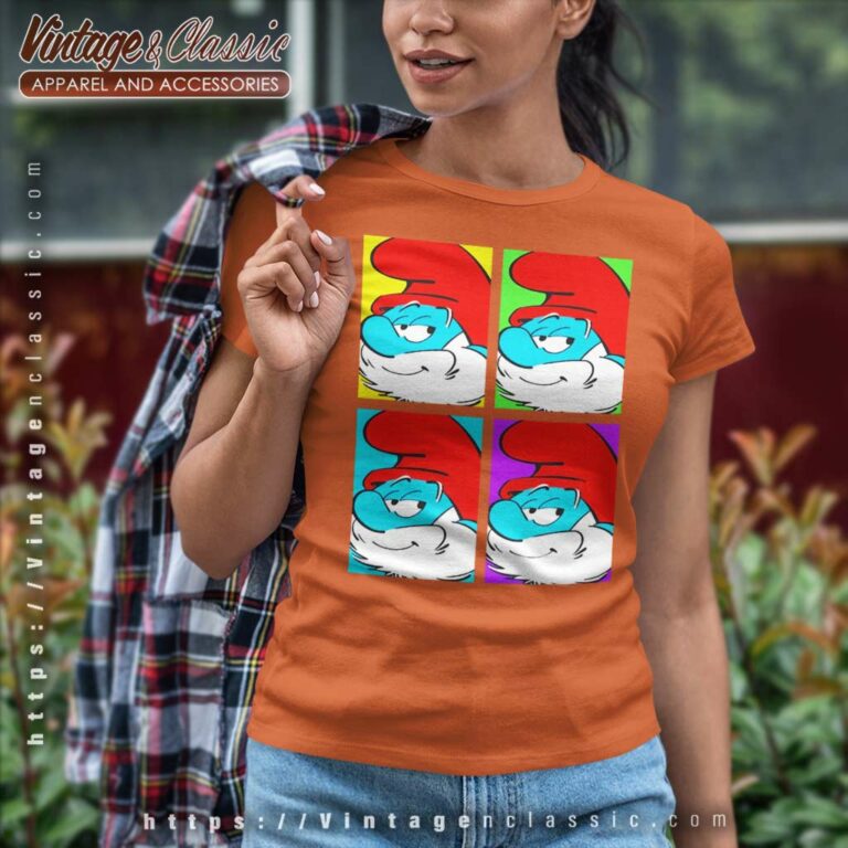 Papa Smurf Pop Art Smurfs Women TShirt Papa Smurf Pop Art Smurfs Women TShirt