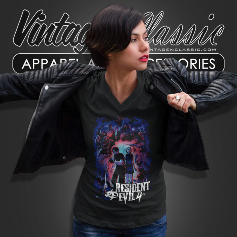 Parasite Resident Evil 4 Game V Neck TShirt Parasite Resident Evil 4 Game V Neck TShirt