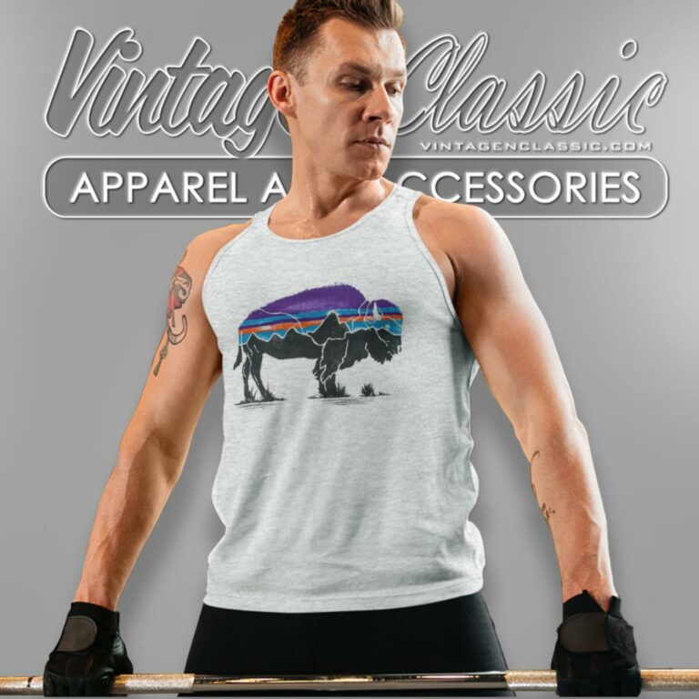 Patagonia Shirt Fitz Roy Bison Responsibili Tank Top Racerback Patagonia Shirt Fitz Roy Bison Responsibili Tank Top Racerback