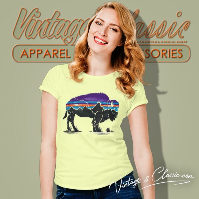 Patagonia Shirt Fitz Roy Bison Responsibili Women T Shirt Patagonia Shirt Fitz Roy Bison Responsibili Women T Shirt