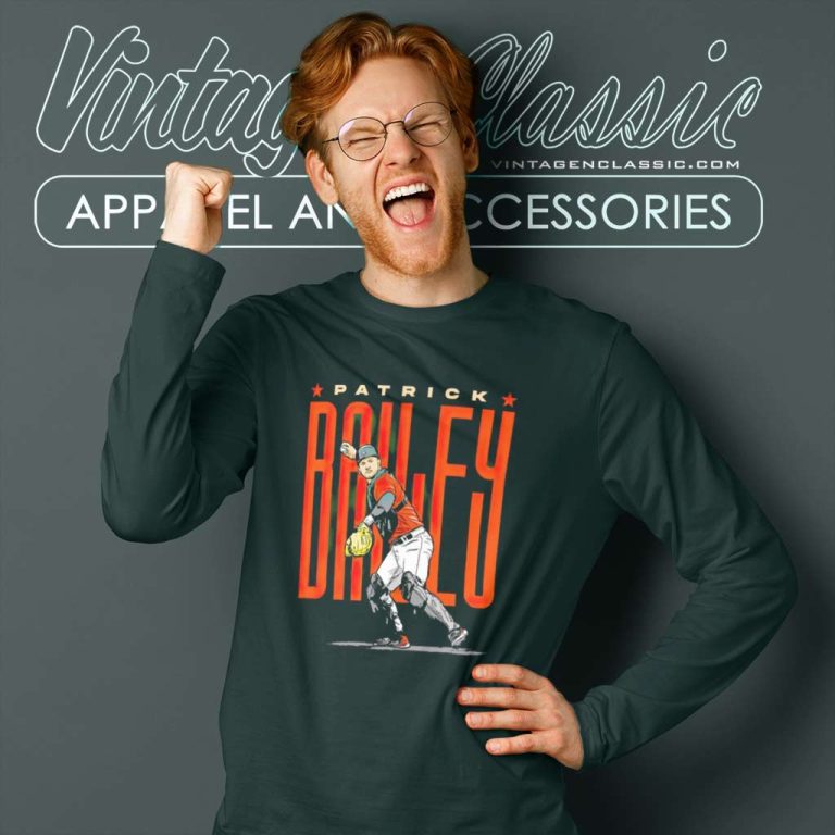 Patrick Bailey San Francisco Giants Baseball Player Long Sleeve Tee Patrick Bailey San Francisco Giants Baseball Player Long Sleeve Tee