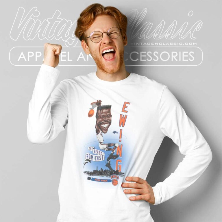 Patrick Ewing New York Knicks Mitchell Ness Salem Long Sleeve Tee Patrick Ewing New York Knicks Mitchell Ness Salem Long Sleeve Tee