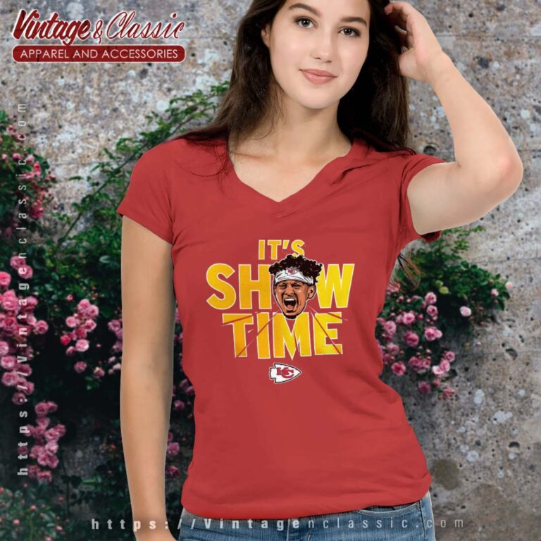 Patrick Mahomes Red Its Showtime Vneck Patrick Mahomes Red Its Showtime Vneck