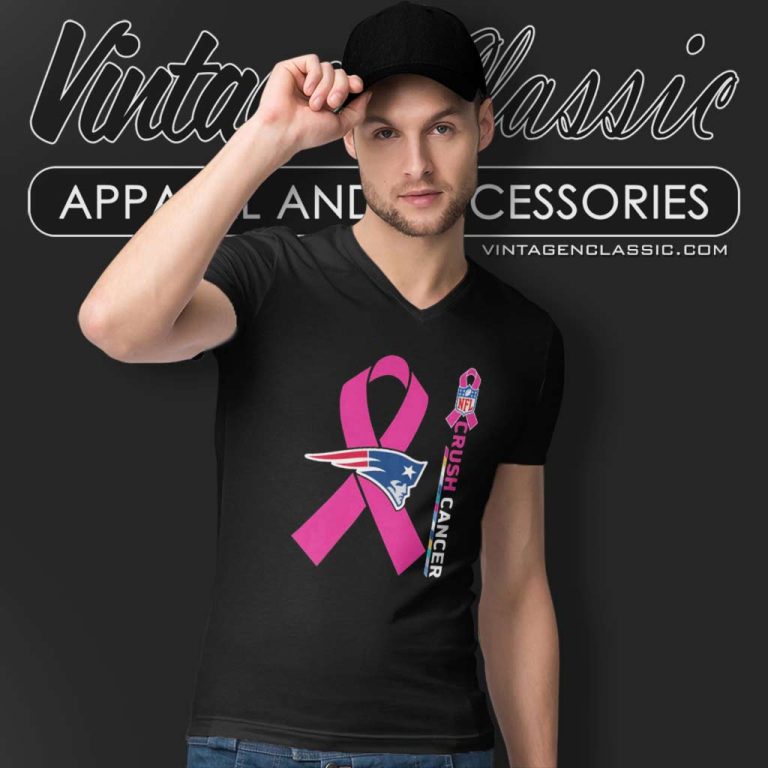 Patriots Nfl Crush Cancer 2023 V Neck TShirt Patriots Nfl Crush Cancer 2023 V Neck TShirt