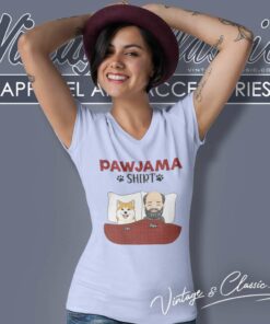 Pawjama Shirt Dog Sleep V Neck TShirt