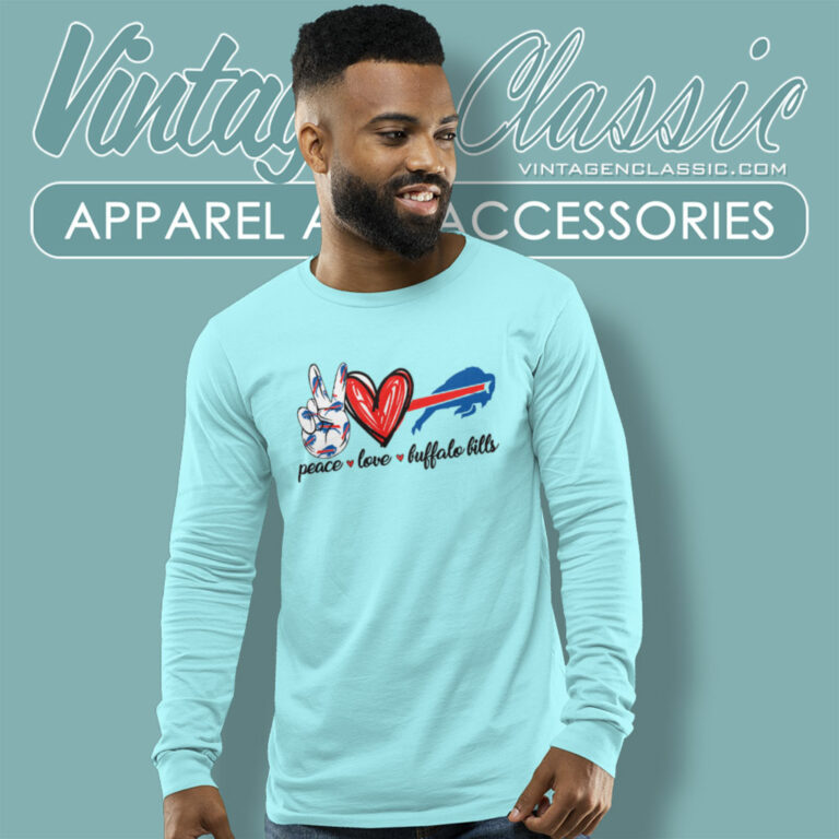 Peace Love Buffalo Bills Long Sleeve Tee 1 Peace Love Buffalo Bills Long Sleeve Tee 1