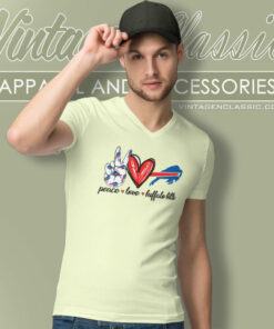 Peace Love Buffalo Bills V Neck TShirt 1