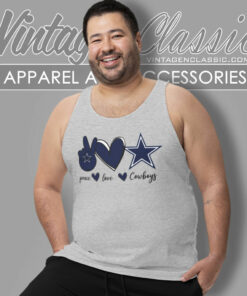 Peace Love Cowboys Shirt Gift For Fans Tank Top Racerback