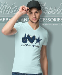 Peace Love Cowboys Shirt Gift For Fans V Neck TShirt