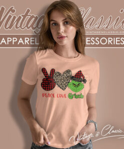 Peace Love Grinch Christmas Women T Shirt