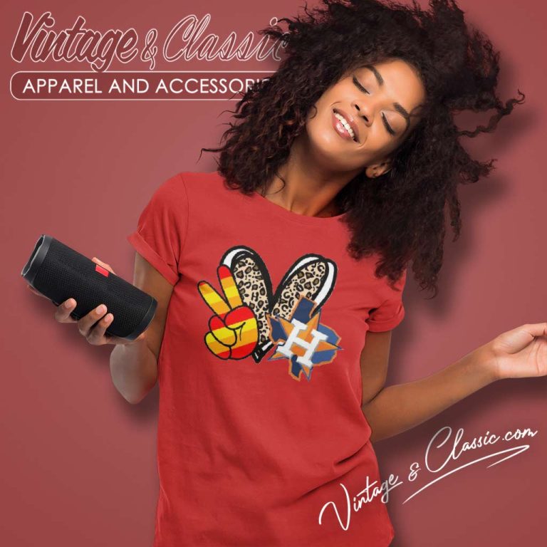 Peace Love Houston Astros Women TShirt Peace Love Houston Astros Women TShirt