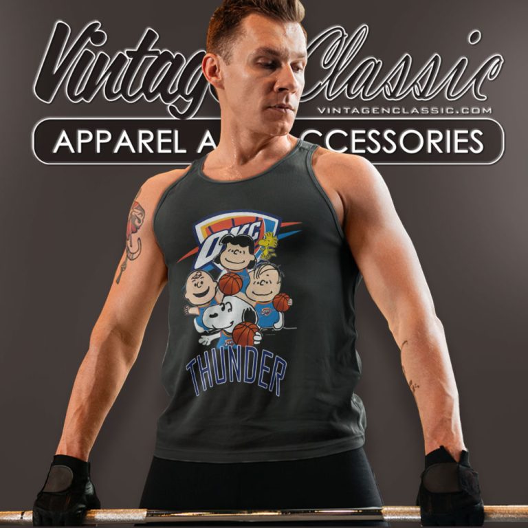 Peanut Characters Mashup Oklahoma City Thunder Tank Top Racerback Peanut Characters Mashup Oklahoma City Thunder Tank Top Racerback