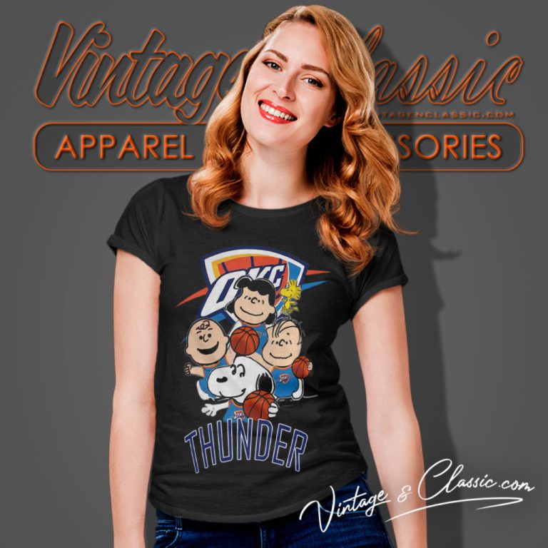 Peanut Characters Mashup Oklahoma City Thunder Women T Shirt Peanut Characters Mashup Oklahoma City Thunder Women T Shirt