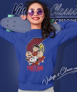 Peanut Characters Mashup Portland Trail Blazers Nba Sweatshirt