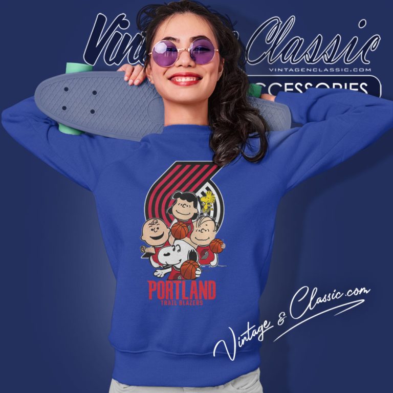 Peanut Characters Mashup Portland Trail Blazers Nba Sweatshirt Peanut Characters Mashup Portland Trail Blazers Nba Sweatshirt