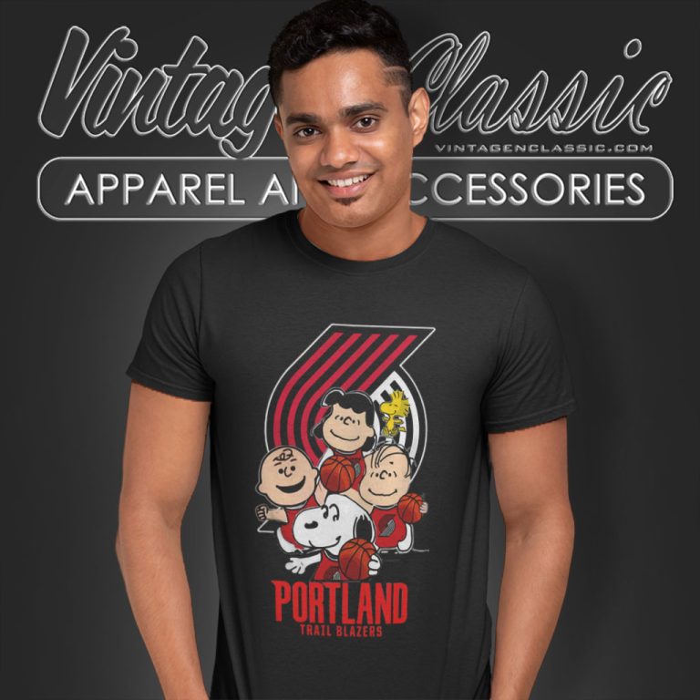 Peanut Characters Mashup Portland Trail Blazers Nba T Shirt Peanut Characters Mashup Portland Trail Blazers Nba T Shirt