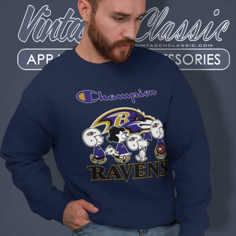 Peanuts Champions Walking Baltimore Ravens Sweatshirt Peanuts Champions Walking Baltimore Ravens Sweatshirt
