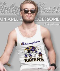 Peanuts Champions Walking Baltimore Ravens Tank Top Racerback