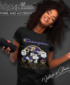 Peanuts Champions Walking Baltimore Ravens Women T Shirt