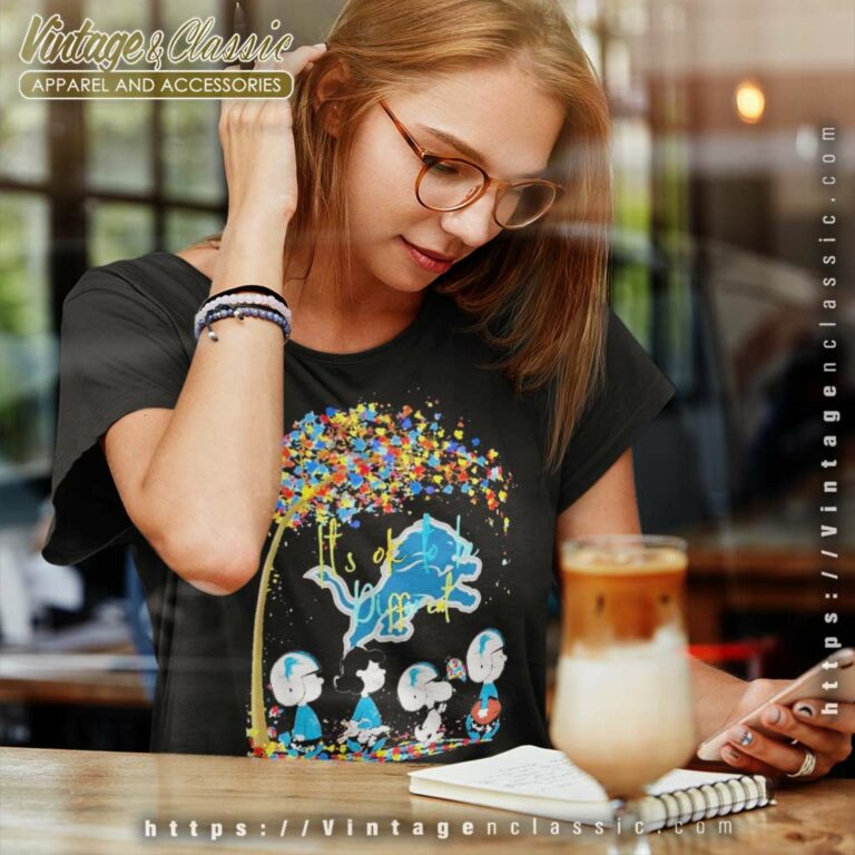 Peanuts Characters Detroit Lions Autism Its Ok To Be Different Women TShirt Peanuts Characters Detroit Lions Autism Its Ok To Be Different Women TShirt