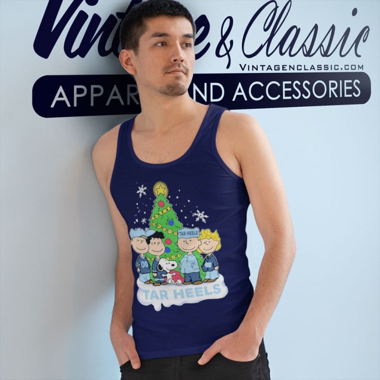 Peanuts Characters Loves Christmas And North Carolina Tar Heels Tank Top Racerback Peanuts Characters Loves Christmas And North Carolina Tar Heels Tank Top Racerback