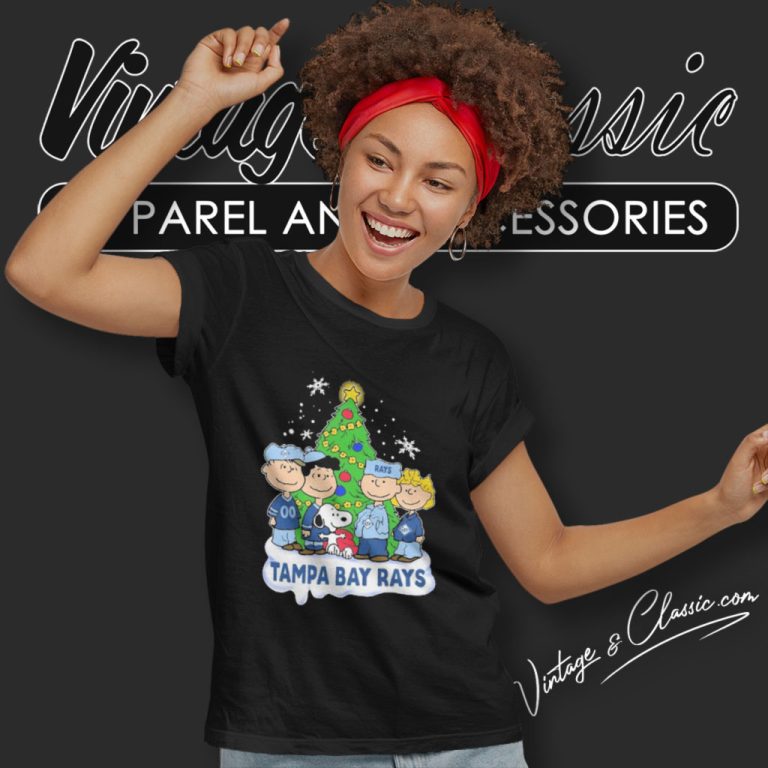 Peanuts Characters Loves Christmas And Tampa Bay Rays Women T Shirt Peanuts Characters Loves Christmas And Tampa Bay Rays Women T Shirt