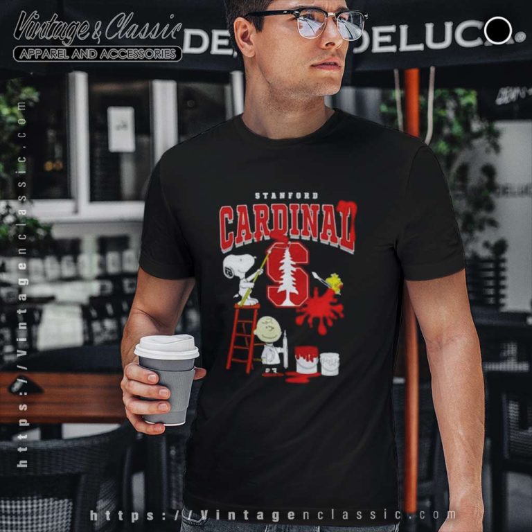 Peanuts Charlie Snoopy Woodstock Wall Paint Stanford Cardinal T Shirt Peanuts Charlie Snoopy Woodstock Wall Paint Stanford Cardinal T Shirt