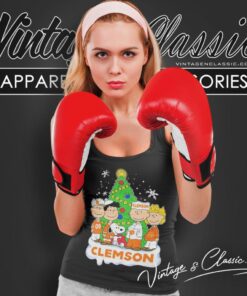 Peanuts Clemson Tigers Love Christmas Tank Top Racerback