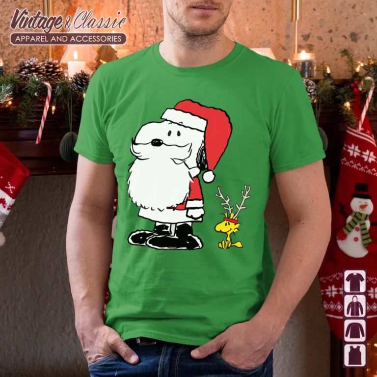 Peanuts Holiday Snoopy Woodstock Antlers Santa Shirt Peanuts Holiday Snoopy Woodstock Antlers Santa Shirt