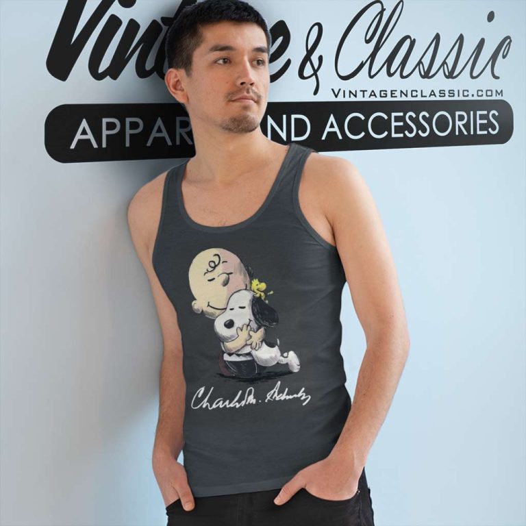 Peanuts Hug Charlie And Woodstock Classic Tank Top Racerback Peanuts Hug Charlie And Woodstock Classic Tank Top Racerback