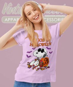 Peanuts Joe Cool Snoopy Halloween Women TShirt