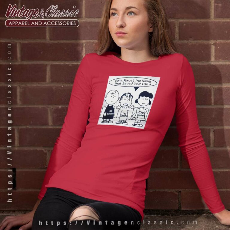 Peanuts Joy Division The Smiths The Cure Long Sleeve Tee Peanuts Joy Division The Smiths The Cure Long Sleeve Tee