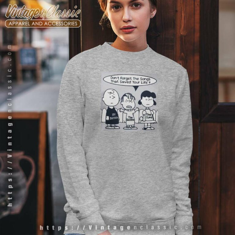 Peanuts Joy Division The Smiths The Cure Sweatshirt Peanuts Joy Division The Smiths The Cure Sweatshirt