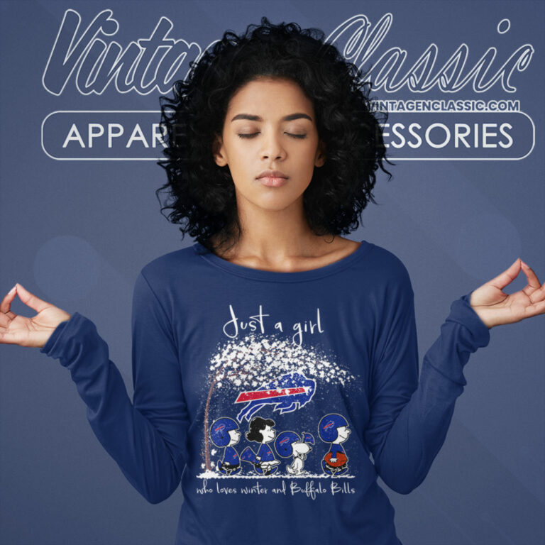 Peanuts Just A Girl Who Loves Winter And Bills Long Sleeve Tee Peanuts Just A Girl Who Loves Winter And Bills Long Sleeve Tee