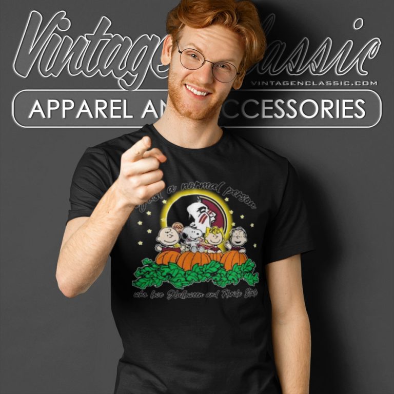 Peanuts Just A Normal Person Who Love Halloween And Florida State Seminoles T Shirt Peanuts Just A Normal Person Who Love Halloween And Florida State Seminoles T Shirt