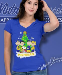 Peanuts Michigan Wolverines Love Christmas Shirt 5 Peanuts Michigan Wolverines Love Christmas V Neck TShirt