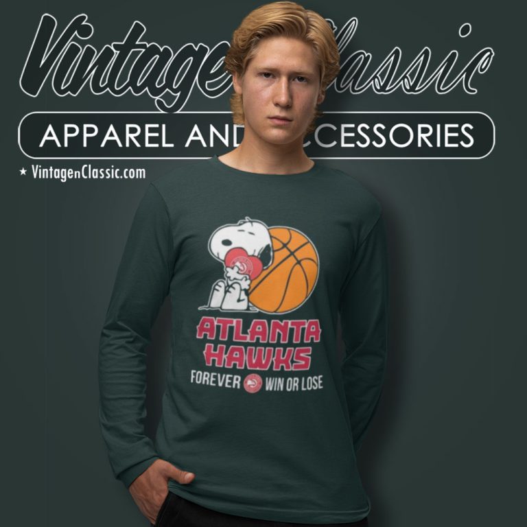 Peanuts Movie Snoopy Forever Win Or Lose Basketball Atlanta Hawks Long Sleeve Tee Peanuts Movie Snoopy Forever Win Or Lose Basketball Atlanta Hawks Long Sleeve Tee