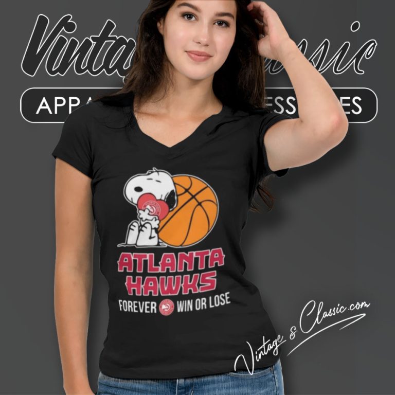 Peanuts Movie Snoopy Forever Win Or Lose Basketball Atlanta Hawks V Neck TShirt Peanuts Movie Snoopy Forever Win Or Lose Basketball Atlanta Hawks V Neck TShirt