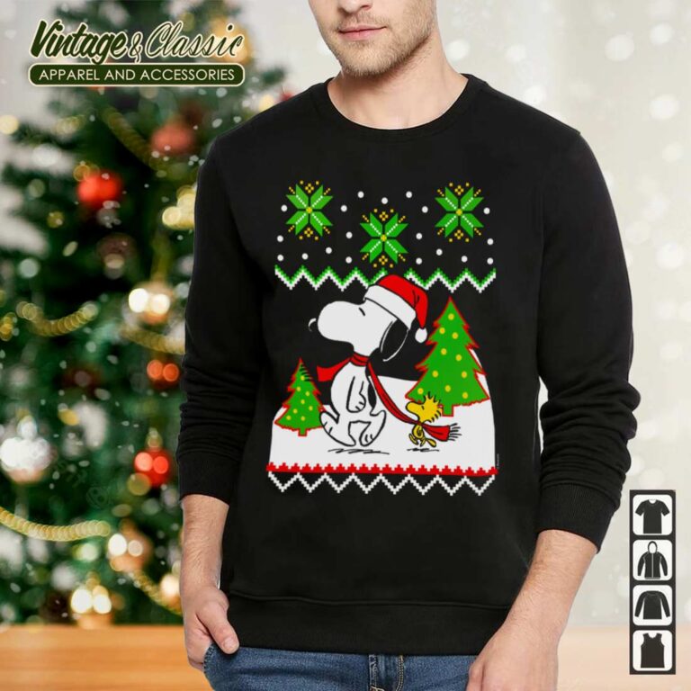 Peanuts Santa Snow Snoopy and Woodstock Christmas Shirt Sweatshirt Peanuts Santa Snow Snoopy and Woodstock Christmas Shirt Sweatshirt