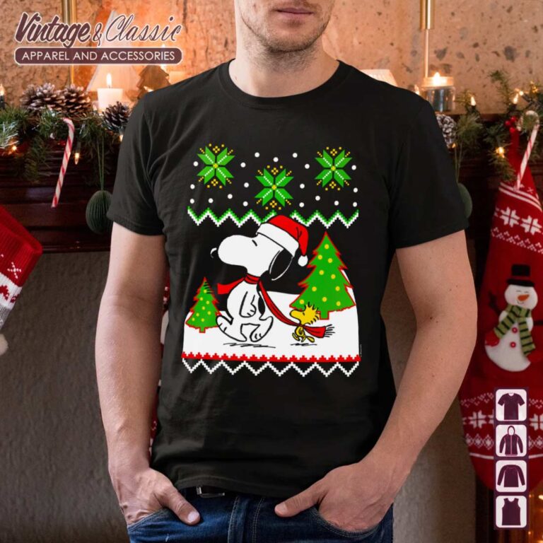 Peanuts Santa Snow Snoopy and Woodstock Christmas Shirt T shirt Peanuts Santa Snow Snoopy and Woodstock Christmas Shirt T shirt
