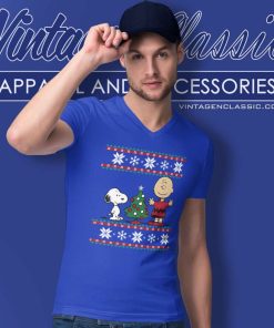 Peanuts Snoopy And Charlie Christmas V Neck TShirt