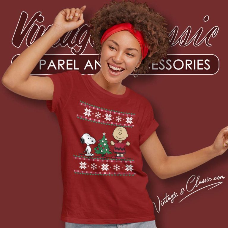 Peanuts Snoopy And Charlie Christmas Women TShirt Peanuts Snoopy And Charlie Christmas Women TShirt