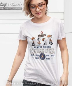 Peanuts Snoopy And Friend Houston Astros 2017 2023 Al West Division Champions Women TShirt