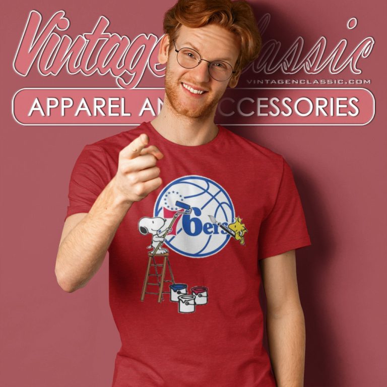 Peanuts Snoopy And Woodstock Philadelphia 76ers T Shirt Peanuts Snoopy And Woodstock Philadelphia 76ers T Shirt