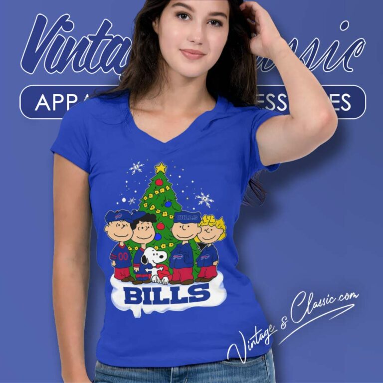 Peanuts Snoopy Buffalo Bills Xmas V Neck TShirt Peanuts Snoopy Buffalo Bills Xmas V Neck TShirt